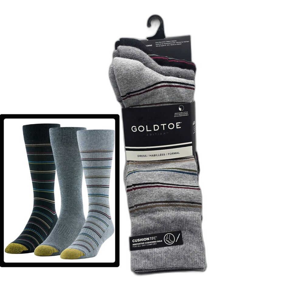 Gold Toe Edition Men's Dress Socks - CUSHIONTEC, New in Package